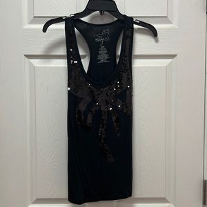 Miley Cyrus/Max Azria black long tank top with sequins